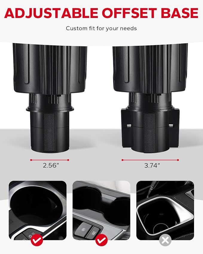 Amazicha 3-Speed Car Fan Cup Holder-2 in 1 360° Rotation Cupholder Fan, Expandable Base, USB Car Fan Cup Holder for Car Vehicle Van RV Truck