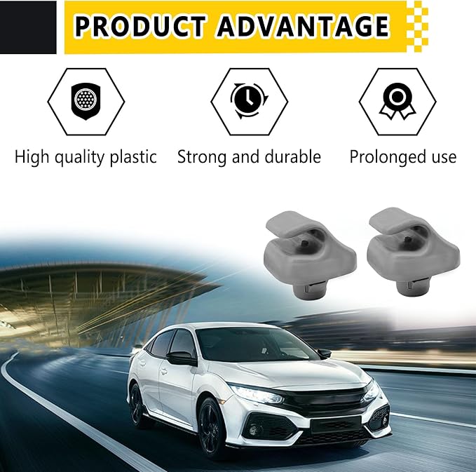 2PCS Sunvisor Clip Hook, Sun Visor Retainer Clip Replace 888217-S01-A01ZA, Compatible with Accord 1998-2007 Civic 1996-2004 CR-V 2007-2011 Element 2003-2005 Odyssey 1999-2010 (Gray)