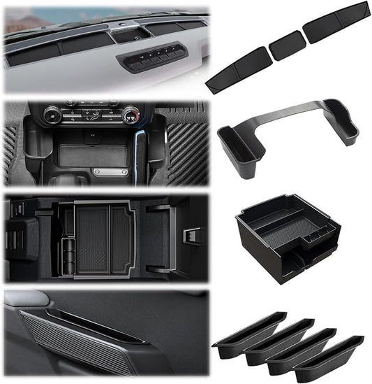 Mabett Storage Organizer Set for Ford Bronco 2025 2026 Accessories with Central Control Storage Set, Door Handle Storage Compatible with Ford Bronco(9 PCS Set)