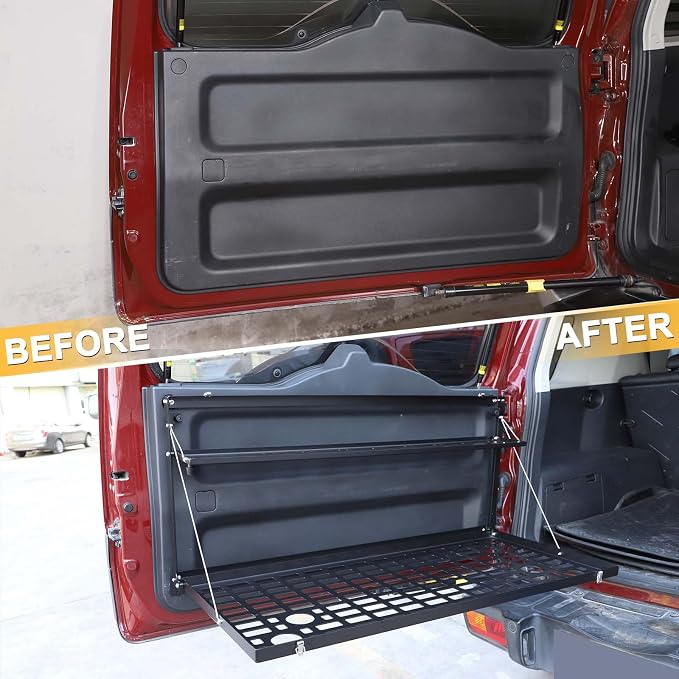 Tailgate Foldable Storage Holder for Toyota FJ Cruiser 2007-2021, Aluminum Alloy Interior Multifunctional Storage Rack Trunk Organizer Tray Shelf Accessories