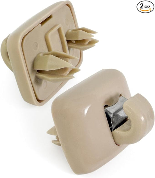Click&Fit Beige Sun Visor Clips for Audi A1 A3 A4 A5 Q3 Q5 TT 8E0857562 | Fits for A4 Q5 A5 A3 A1 Q3 TT. Beige Pair, Sunvisor Holders, replaces 8U0857562A.