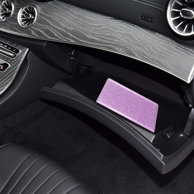 Car Registration and Insurance Holder, Premium Leather Insurance and Registration Holder,vehicle Glove Box Car Organizer, with Magnetic Shut for Cards, Driver License (Glitter Purple)