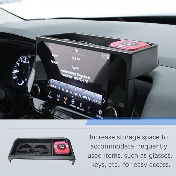 EDBETOS Dashboard Organizer Tray for 2022 2023 2024 2025 Nissan Pathfinder SL/Rock Creek/Platinum Only for 9-inch Touchscreen Display Center Console Dash Tray Extra Storage Tissue Box (NOT Fit S/SV