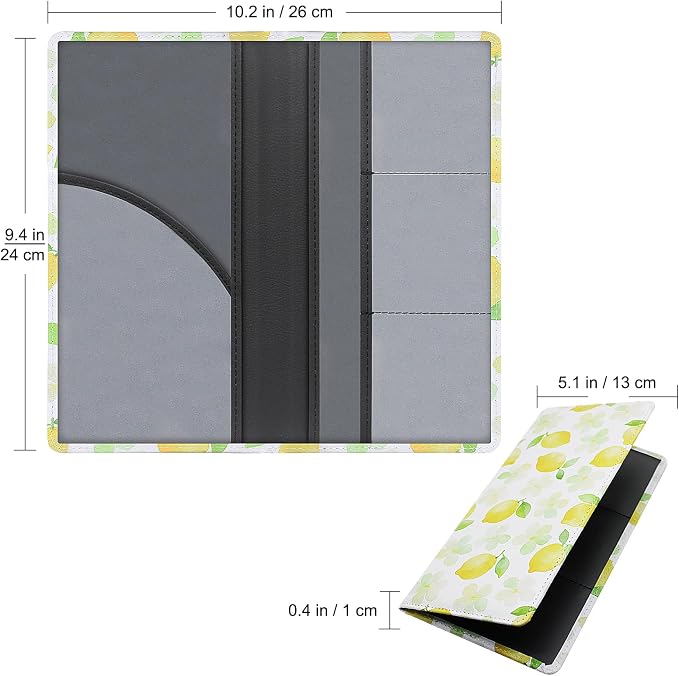 LumiMokki Premium Car Registration & Insurance Card Holder with Magnetic Shut, Vehicle Glove Box Car Organizer - For Documents, Cards, License (Lemon)