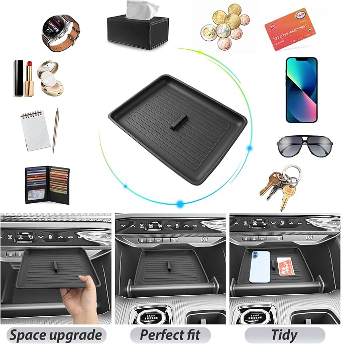 SKTU for 2026 Jeep Cherokee Wireless Charging Mat 2026+ Jeep Cherokee (Base/Laredo/Limited/Overland) Center Console Non-Slip Pad 2026 Cherokee Accessories 2026 Cherokee Rubber Console Mat Durable