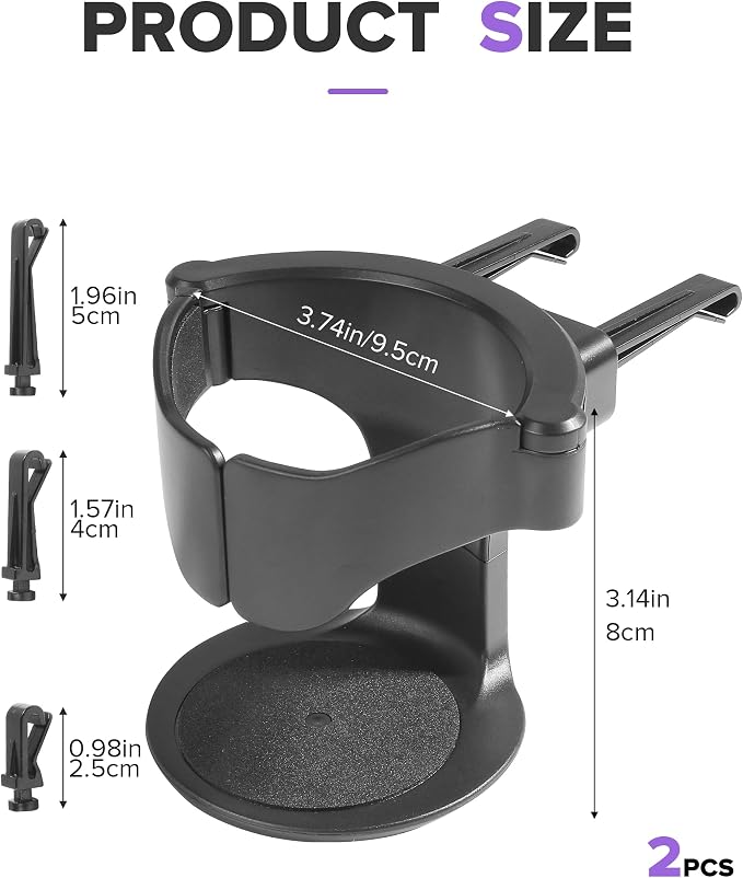 Car Cup Holder,Car Accessories Universal Cup Holder Expander,Automotive Air Vent Ashtray Holders,Automotive Cups Holders,Suitable for Most Cars,SUV,RV with Horizontal Blade Vents (2 PCS)