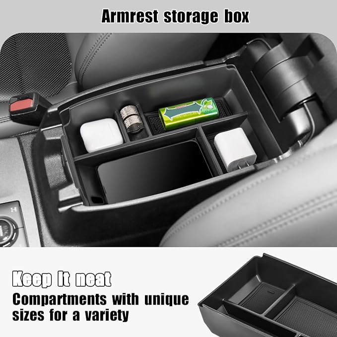 3PCS Center Console Organizers Compatible with 2021-2024 Ford Bronco Sport CX430 Dash Storage Tray and Armrest Storage Box Armrest Hidden Tray Interior Accessories