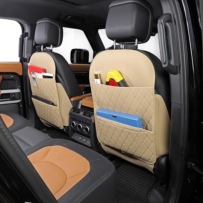 TAIKOO Seat Back Protector,Shields Seat Backs from Kicks and Adds Storage | kick mats back seat protector easy to install and clean, well-crafted, sturdy, durable and stylish.2 Pack