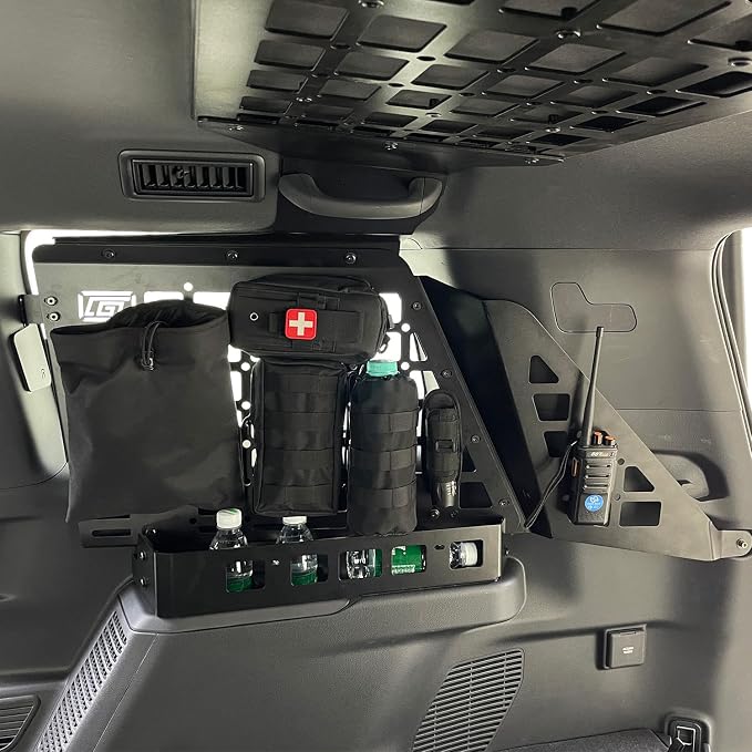 HIGH FLYING for Toyota Prado J150/Lexus GX460 Car Interior Molle Panels Storage Modular System Trunk Shelf Organizer Rear Cargo Racks (Trunk Pouches)