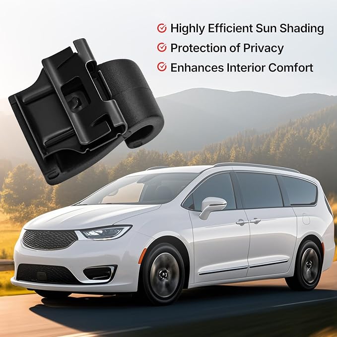5XR76DX9AA Window Shade Hook/Door Sun Shade Hook Clips for 2017-2022 Chrysler Pacifica / 2020-2022 Chrysler Voyager Replace# 5XR76DX9AA (Pack of 2)