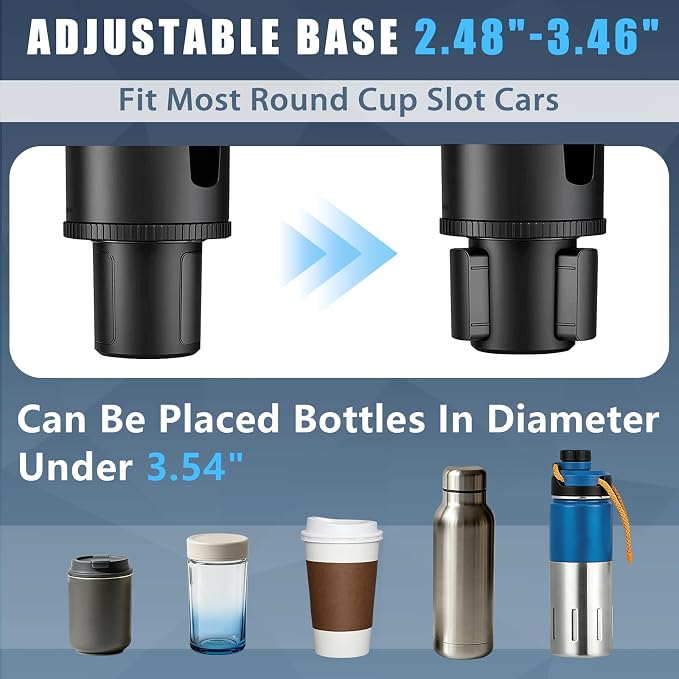 SAMPUSS 2-in-1 Car Cup Holder Tray Car Food Tray Car Table Car Seat Tray | 2-in-1 function foldable and detachable function 360°rotation road trip essentials car accessories interior