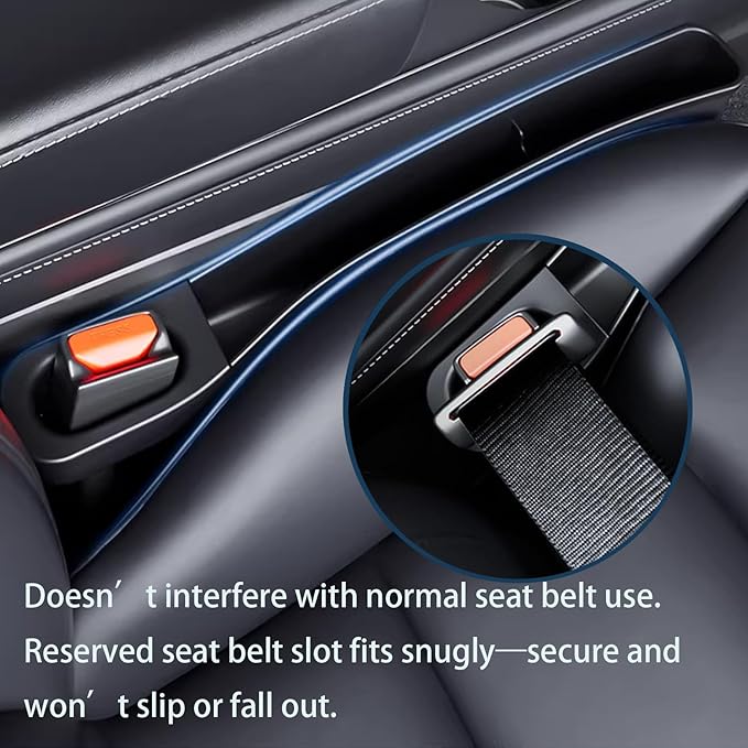 Seat Gap Filler for Tesla Model Y/3 2021 2026, 2 Pack | Standard Seats Only, Not for Performance Seats, Soft TPE, No Rattle, Tool-Free Install