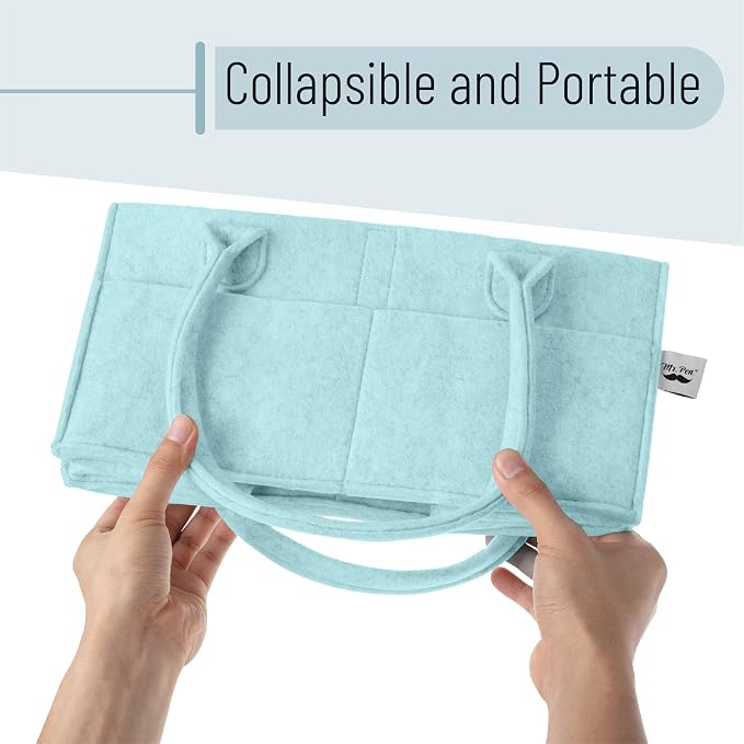 Mr. Pen- Baby Diaper Caddy Organizer, Light Blue, Nursery Storage Bin and Car Organizer for Diapers and Baby Wipes