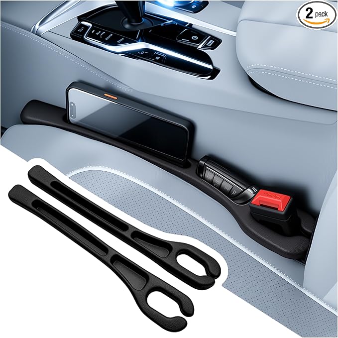 2PCS Car Seat Gap Filler Organizer,2026 Upgrade Gaps Between Car Seats for Avoiding Items Falling,Multi-Function Cars Seat Gap Plug with Storage Slot for 0.98-1.38 Inch Gaps