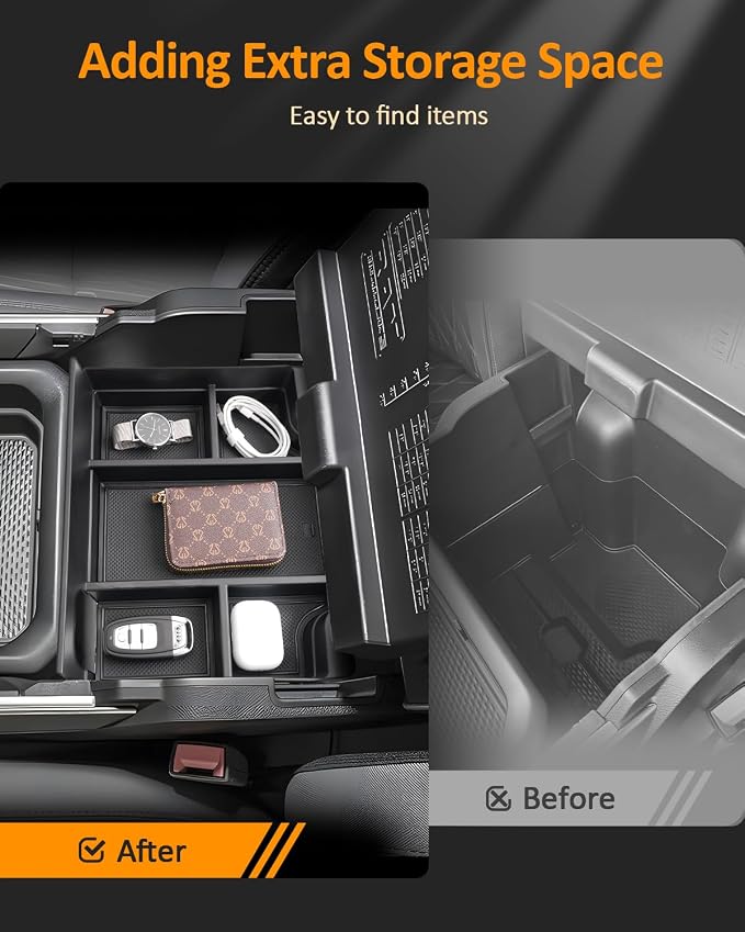 RAM 1500 2500 3500 Armrest Bottom Storage Box for 2019-2022 2023 2024 Dodge RAM1500 RAM2500 RAM3500 Accessories Center Console Organizer Arm Rest Lower Tray -Full Center Console /Bucket Seats Only