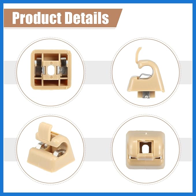 Sun Visor Support Clip Retainer for Mercedes-Benz W201 190 Class 82-93 No.A12681000128412 Sun Visor Support Clip Holder Bracket Hanger Plastic Beige Anti Vibration Auto Accessories