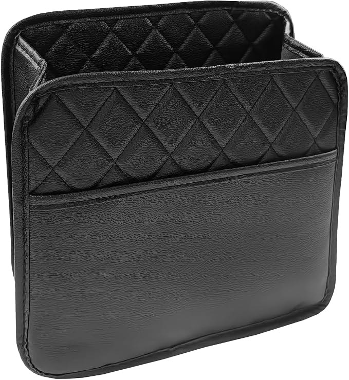 Car BaCar Back Seat Organizer, PU Leather Hanging Storage Rack with Tablet Holder & Tissue Pocket, Multi-Pocket Car Storage Bag for Rear Seat, Universal Fit for Vehicles, Black