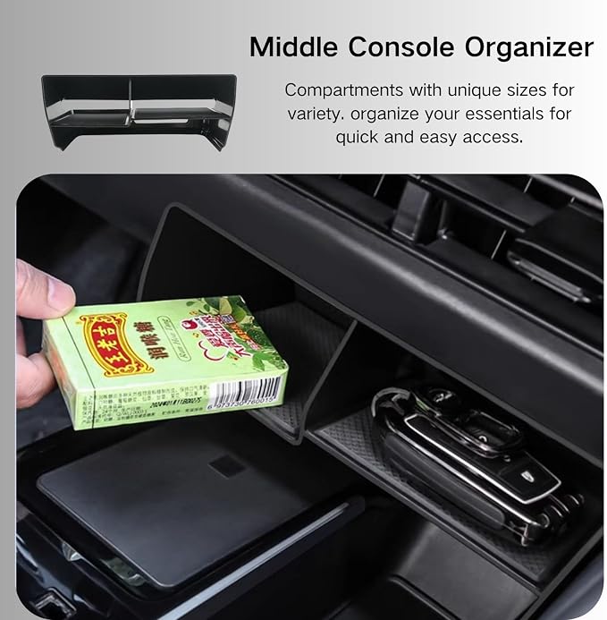 2PCS Centre Console Organizer Compatible with 2025 2026 Toyota Camry 9th Gen Accessories Armrest Storage Tray Interior Insert and Under Screen Storage Box