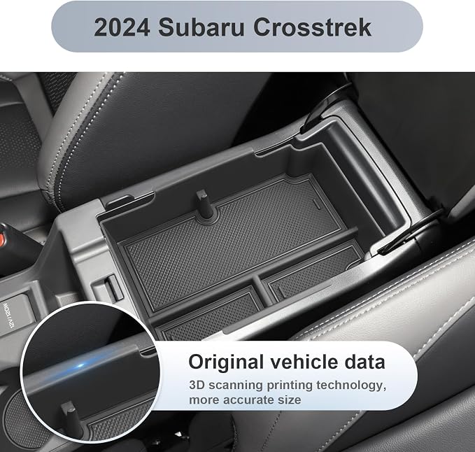 SKTU for 2024 2025 2026 Subaru Crosstrek/Subaru Impreza Center Console Organizer 2024-2026 Crosstrek Console Tray 2024 2025 2026 Impreza Accessories Tray 2024 2025 2026 Crosstrek Accessories (Black)