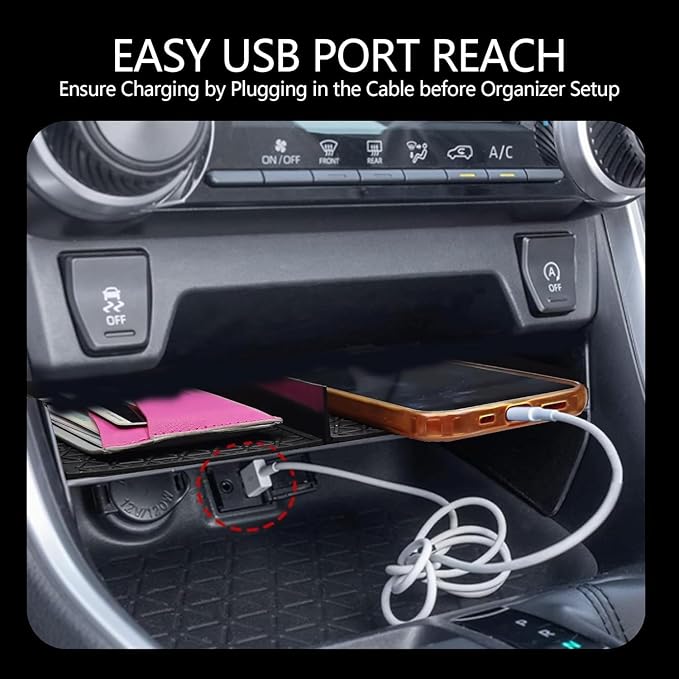 7PCS Upgrated Center Console Organizer for Toyota RAV4 2026 2025 2024 2023 2022 Dashboard Storage Organizer, Console Divider Storage Tray, Armrest Storage Box, 4of Car Hooks for RAV 4 Accessories