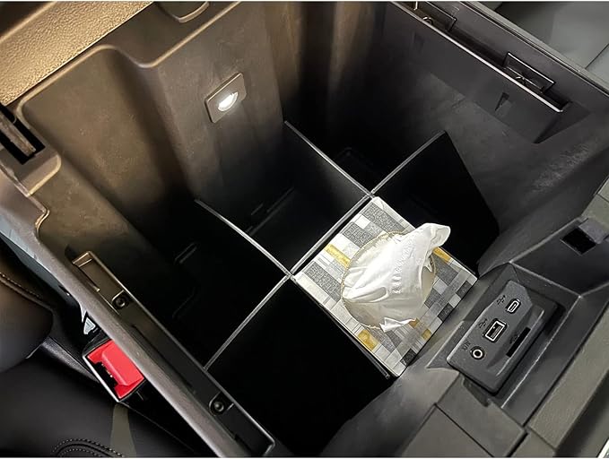 Center Console Organizer Dividers for 2019-2022 GMC Sierra/Chevy Silverado 1500 Accessories /2020-2023 Chevy Silverado/GMC Sierra 2500HD/3500HD, Fit Full Console w/Bucket Seats Only