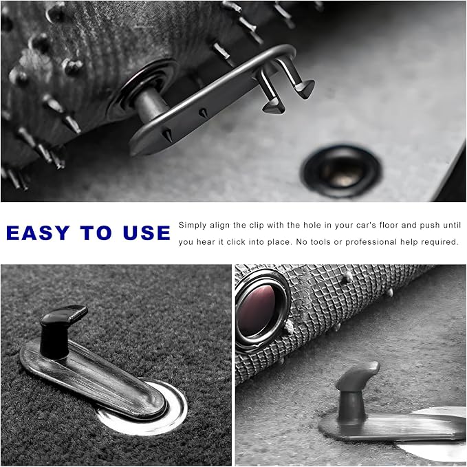 4 PCS Car Floor Mat Clips, Carpet Fixing Buckle Replacement #08210-00820 08211-00720, Multipurpose Locking Clamps Auto Cargo Mat Fixing Hooks, Interior Car Accessories