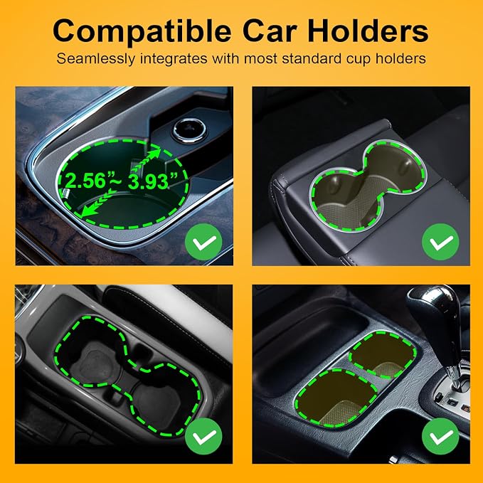 Cup Holder Expander (Adjustable Holder & Base, Auto-Fit Hold, One Button Open), Car Cup Holder Expander for Yeti, Hydro Flask, Nalgene, Owala, Bottles in 2.6"- 4.8" (Light Black, 1 Pack)