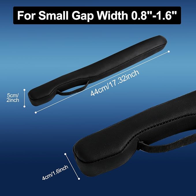 2PC Car Seat Gap Filler, Universal Fit for Car SUV Truck, Full Coverage Between Seat and Center Console, Prevent Small Items from Dropping Black Thin