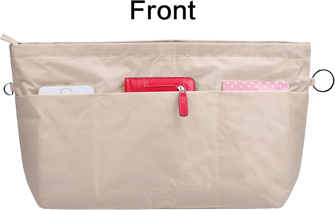 Vercord Handbag Purse Tote Pocketbook Organizer Insert Zipper Closure 11 Pockets 3 Sizes Many Colors
