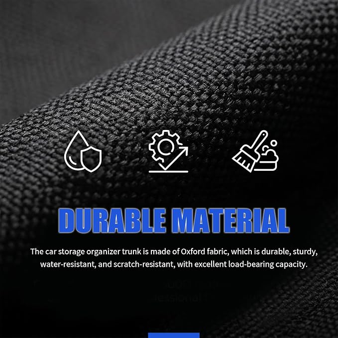 Collapsible Car Trunk Organizer, High-Capacity Trunk Organizer for SUV with Multiple Compartments, Universal Car Storage Organizers as Cars Storage Box for SUVs, Trucks