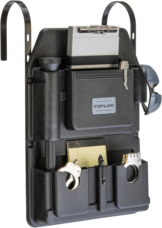 Front Seat Organizer for Police and Law Enforcement Vehicles - Keeps Gear Secure and Readily Accessible, Neater than a Patrol Bag, Low Profile, Stays Out of the Way, Adjusts to Any Passenger Seat