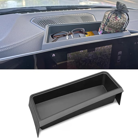 Compatible with BMW 3 Series Center Console Organizer,Behind 12.3" Touchscreen Dash Console Organizer for 3 Series G20 2023-2024/4 Series G22 2024,BMW Dash Storage Box Tray,Matte Black