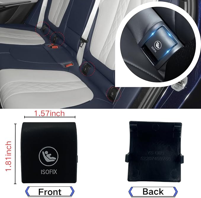 for BMW X5 G05 Child Seat Anchor Cover,ISOFIX Cover Rear Seat Latch Anchor Safety Belt Hook Buckle Cover Replacement for BMW X5 G05 2019-2025 52207499794 52207942147 1pcs