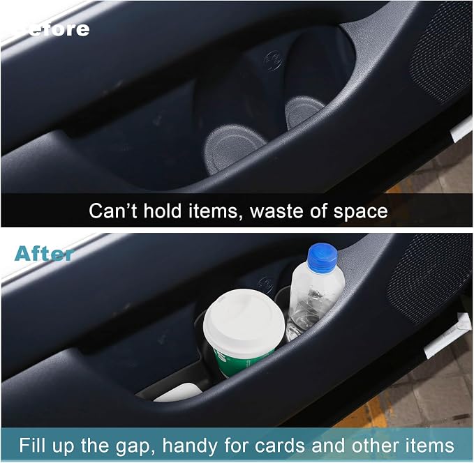 CDEFG 4Pcs for 2026 Hyundai Palisade Center Console Door Handle Pockets for 2026 Hyundai Palisade Accessory Trash Can Door Storage Holder Anti Slip Mat TPE Storage Box