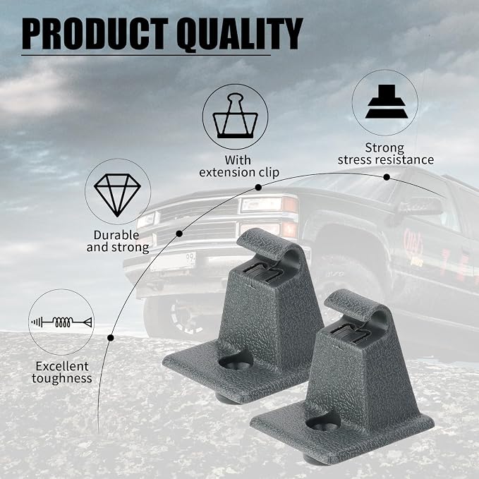 2pcs Front Visor Support Clip for Chevy Silverado Suburban Tahoe Yukon 1992-1998, Sun Visor Clip for Chevy Silverado Suburban Tahoe Yukon (1992-1998)