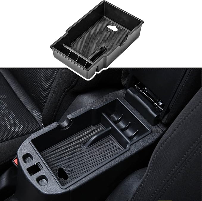 EDBETOS Center Console Organizer Tray Compatible with Jeep Renegade Accessories 2015-2019 2020 2021 2022 2023 Armrest Glove Box Secondary Storage (Black Trim)
