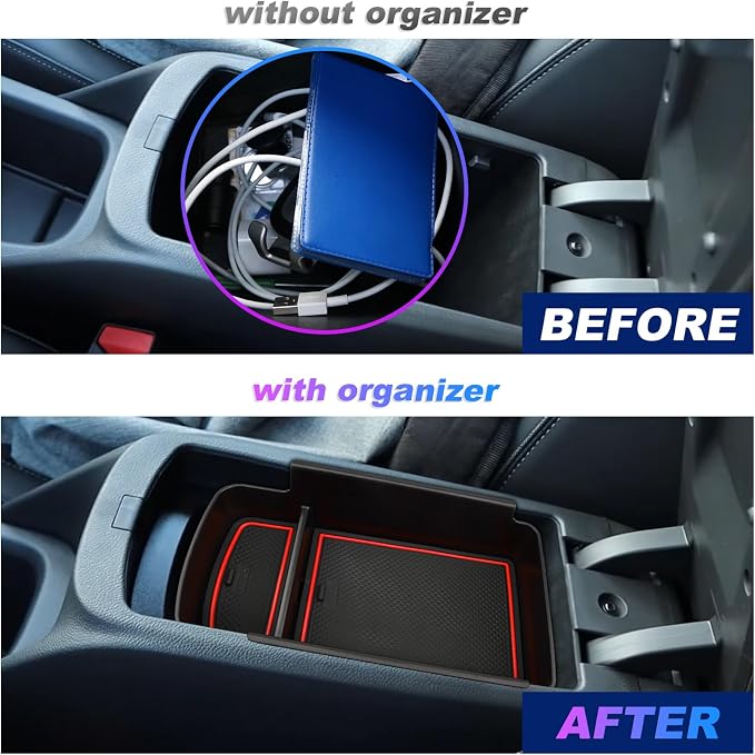 SXCY Fit for 2025 2026 Buick Envista Console Organizer Tray for 2024 2025 2026 Buick Envista Accessories Armrest Console Tray for 2024 2025 2026 Buick Envista Console Organizer (red)