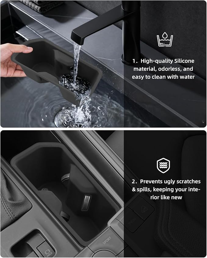 Silicone Central Control Cup Holder for Toyota Grand Highlander 2024 2025 2026, 2024-2026 Toyota Grand Highlander/Grand Highlander Hybrid Accessories