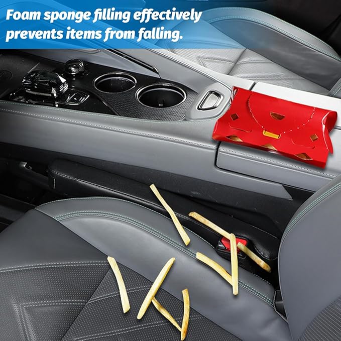 Zpana 2PCS Car Seat Gap Filler, Seat Side Guard Gap Stopper Blocker to Stop Things from Dropping, No-Drop Soft Automotive Interior Crevice Catcher Plug, Universal Fit (Beige)