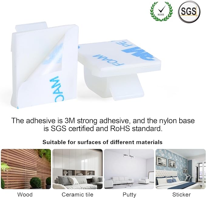 XHF 3/4” Adhesive Cable Wire Clips White 120PCS, Cable Staples Outdoor Cable Management Wire Organizer Cord Holder for Under Desk, Car, Wall, TV PC Ethernet Cable