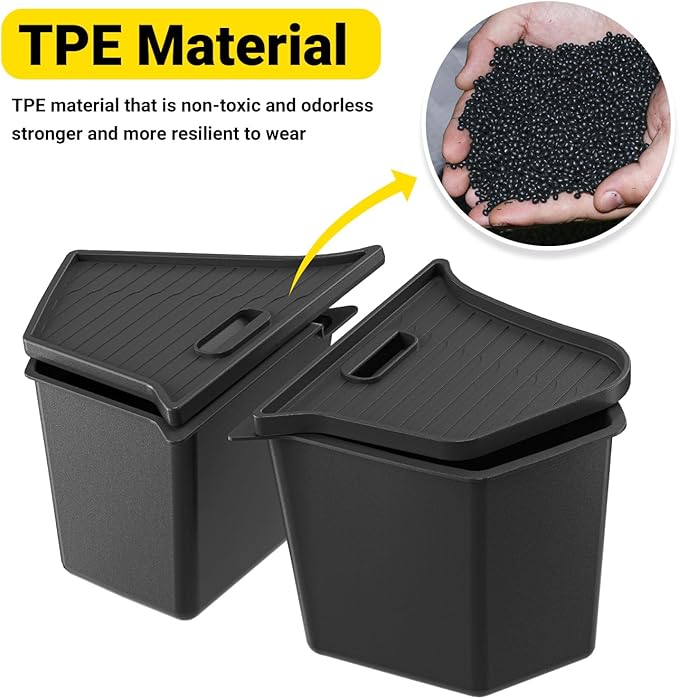 PUOENI Model Y 5 Seater Rear Trunk Storage Bins with Lids for 2023-2024-(No for 2025 New Model Y Juniper) 2PCS Model Y Rear Trunk Storage Box TPE Waterproof Trunk Organizer Interior Accessories