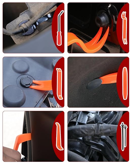 635PCS Automotive Retainer Clips& Trim Removal Tools,16 Universal Sizes Push Type Rivets Fasteners,Door Panel Clips with 10 Cable Ties for Ford, Toyota, Chevy, Honda