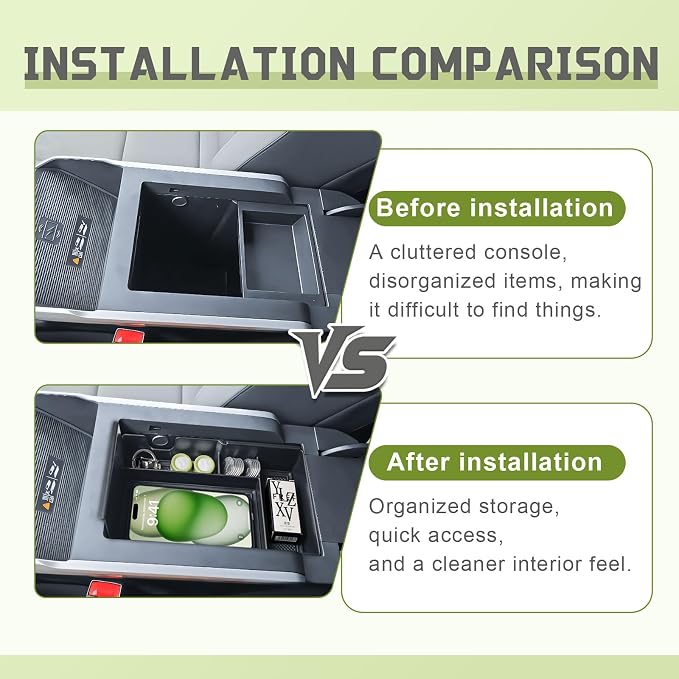 HGWEI Center Console Organizer Compatible with GMC Terrain 2025-2026 Interior Accessories – Middle Armrest Storage Box Insert Tray for Compartment Container Divider (Not for 2018–2024 Models)