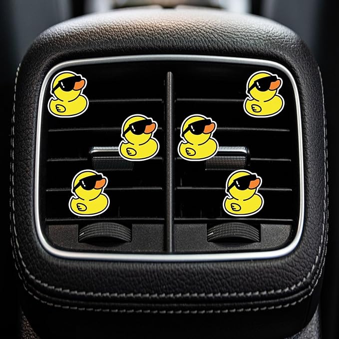 6 Pcs Rubber Duck Ducky Air Vent Clips - Yellow Duck Air Fresheners, Vent Clips, Funny Car Decor, Cute Car Accessories