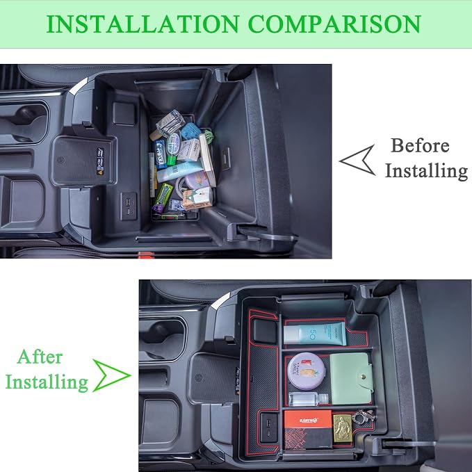 PIMCAR Center Console Organizer for 23-26 Chevy Silverado/GMC Sierra 1500, 2024-2026 Silverado/Sierra 2500HD 3500HD, 22-26 Silverado/Sierra 1500 Refreshed Models (Full Console w/Bucket Seats ONLY)