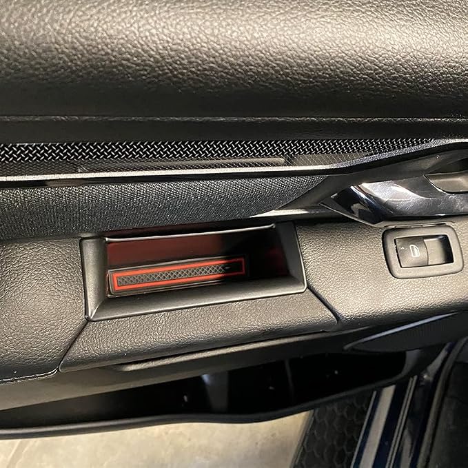 Motrobe for Ram 1500 Door Side Storage Tray 2026 2025 2024 2023 2022 2021 2020 2019 Ram 1500 Door Side Organizer Door Pocket Insert with Red-Lines Mats 4 PCS, Not Fit Ram 2500 3500