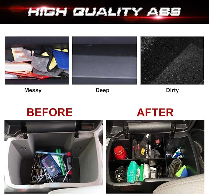 x xotic tech Interior Center Console Armrest Box Storage Container Holder Tray Organizer Divider, Compatible with Toyota Tacoma 2005-2015