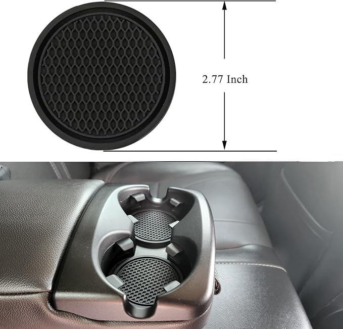 Pukonger Car Seat Gap Filler Compatible with Chevy Trax Malibu Equinox Accessories Seat Gap Plug Blocker with Storage Slot Organizer Non-Slip Car Cup Holder Coaster 2 Pack Black