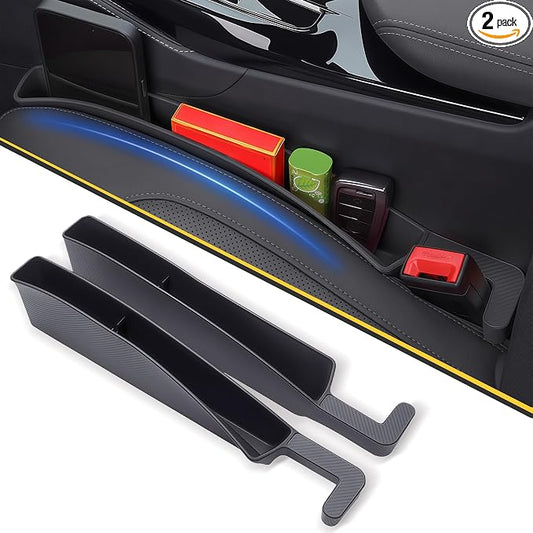 2PCS Universal Car Seat Gap Filler, Durable & Easy Install, No-Drop Seat Side Gap Seam Filler Organizer to Fill the Gap Space Between the Console and Seats, with Phone Holder for Car, SUV, Truck