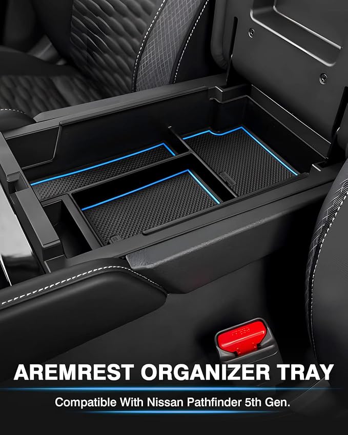 Karltys Center Console Organizer for 2022-2025 2026 Nissan Pathfinder, ABS Middle Console Organizer Tray for Pathfinder Armrest Storage Box Insert Accessories